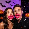 Oversized Lip Party Mask Costume Accessory with Elastic Cord for Photo Booth Use and Stage Gag Costume Wear, Set of 2