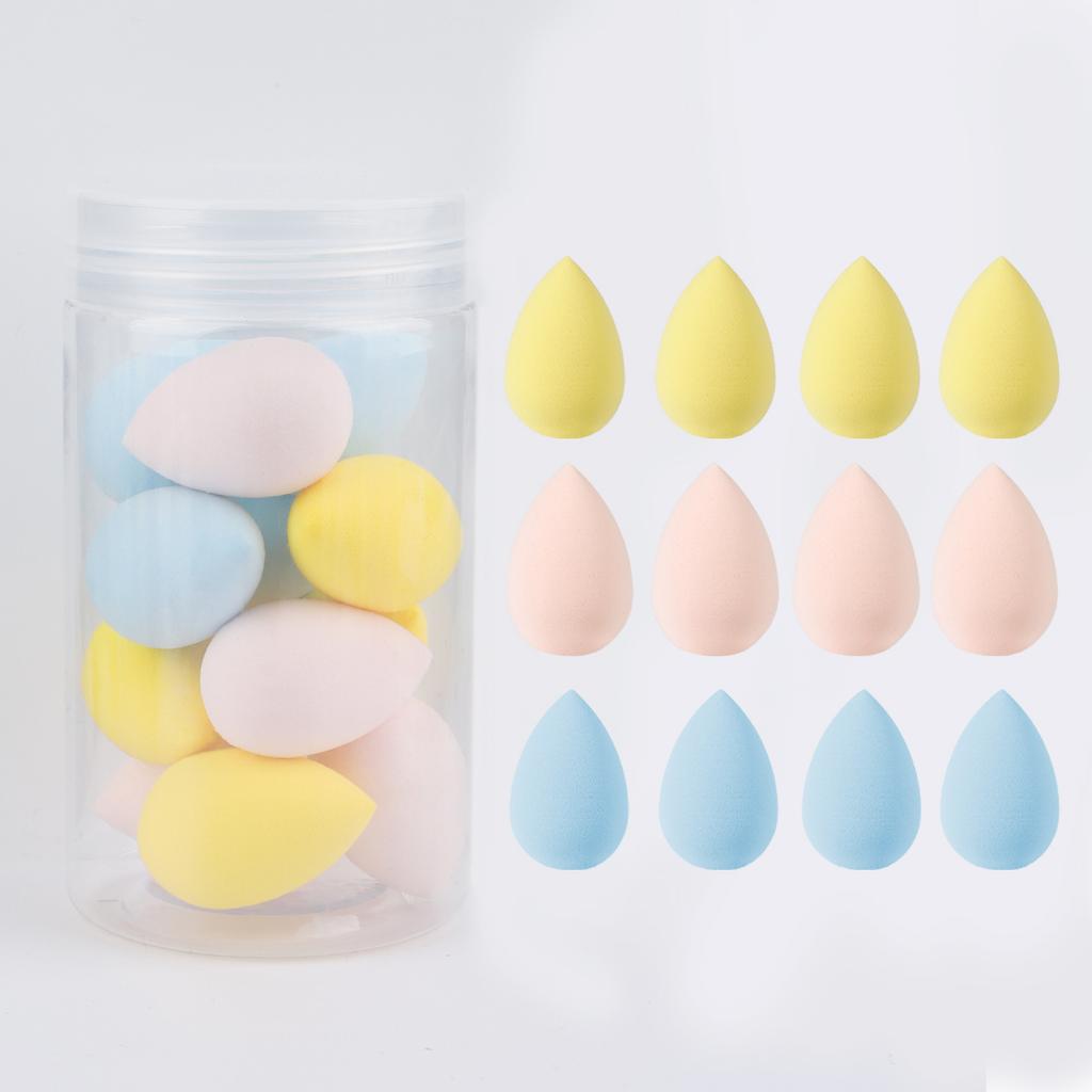 12pcs Mini Beauty Sponge Egg Water Drop Small Makeup Egg Powder Puff Dry Wet Combined Cosmetic Tools With Storage Box