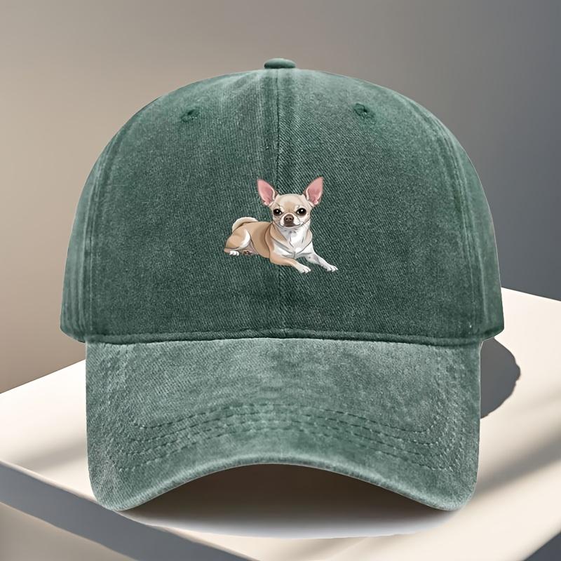 Unisex verstellbare Baseballkappe mit Chihuahua-Design Verstellbarer Riemen Leichter Outdoor-Stil Ideal zum Wandern Camping