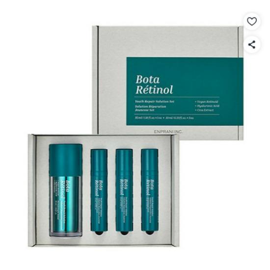 Enprani Bota Retinol Youth Repair Solution Serum Set Anti-Aging Vegan Retinol Ampoule Kit