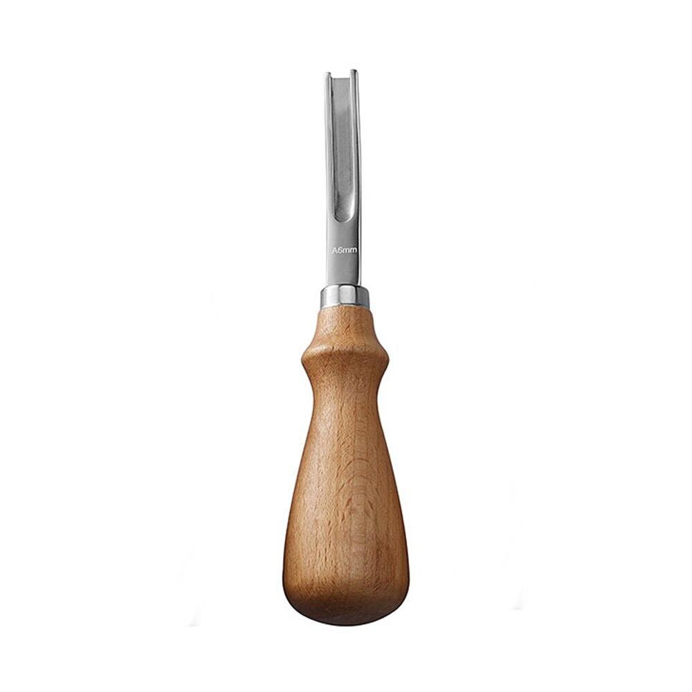 3 Μέγεθος A4mm A6mm A8mm Πρακτικό Δερμάτινο Craft Edge Beveler Skiving Beveling Knife DIY Κοπτικό εργαλείο χειροτεχνίας με ξύλινη λαβή