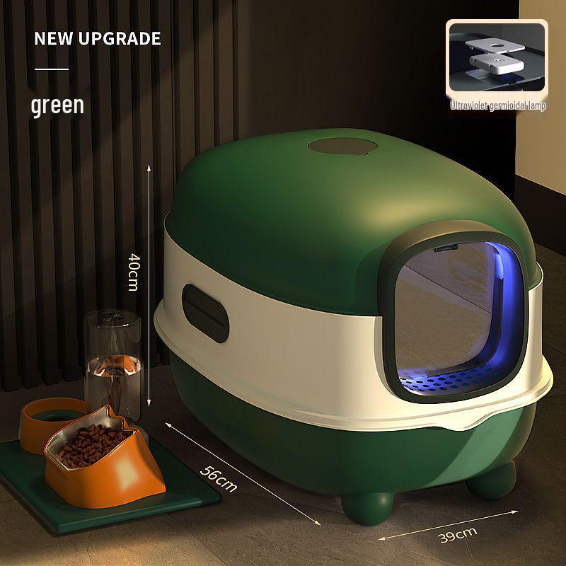 Automatic Odor-Proof Enclosed Cat Litter Box with Deodorization