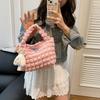 Folded cloud bag, bubble handbag going out high-value wind niche lazy wind solid color women's puff bag