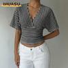 Women's Fashion Casual V-Neck Short Sleeve Blouses & Shirts