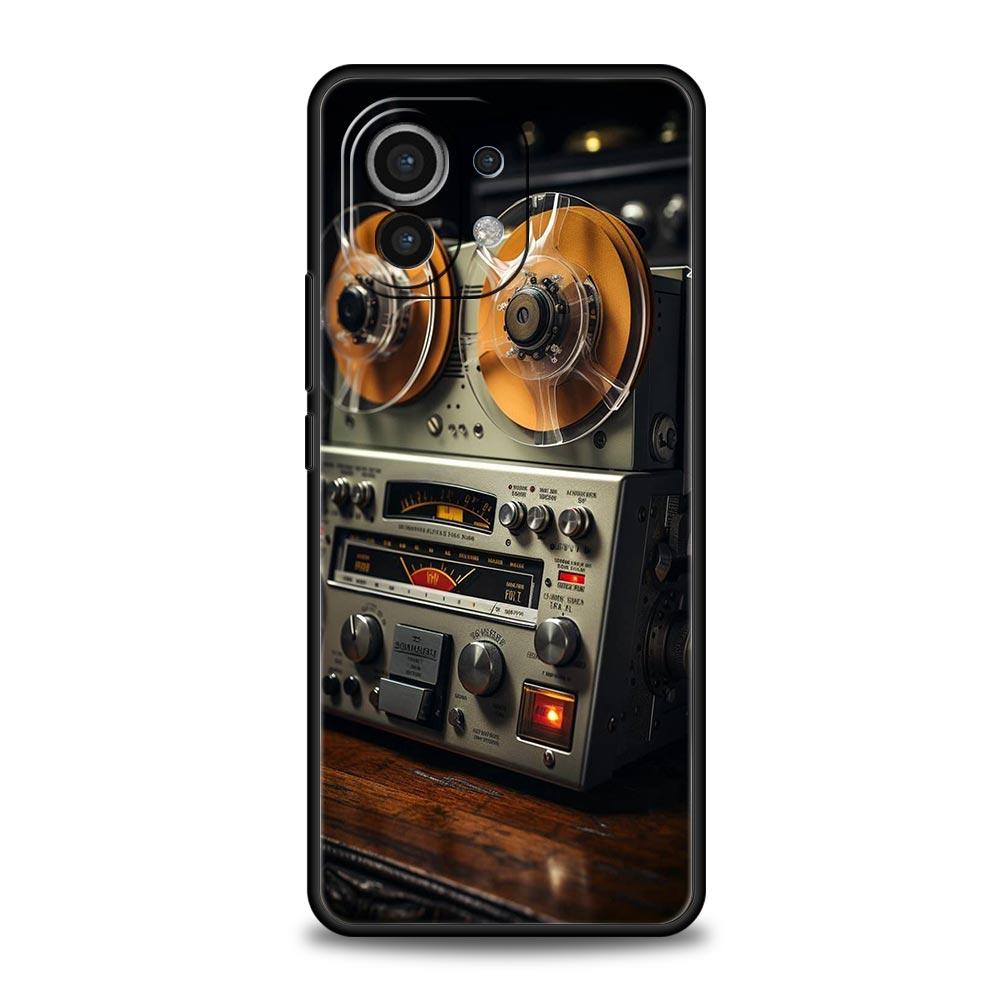 Retro Recording Device Phone Case Cover for Xiaomi Mi 17 15 14 13 12 11 Ultra 15T 14T 13T 12T 11T Pro Lite 5G Soft TPU Shell Bag