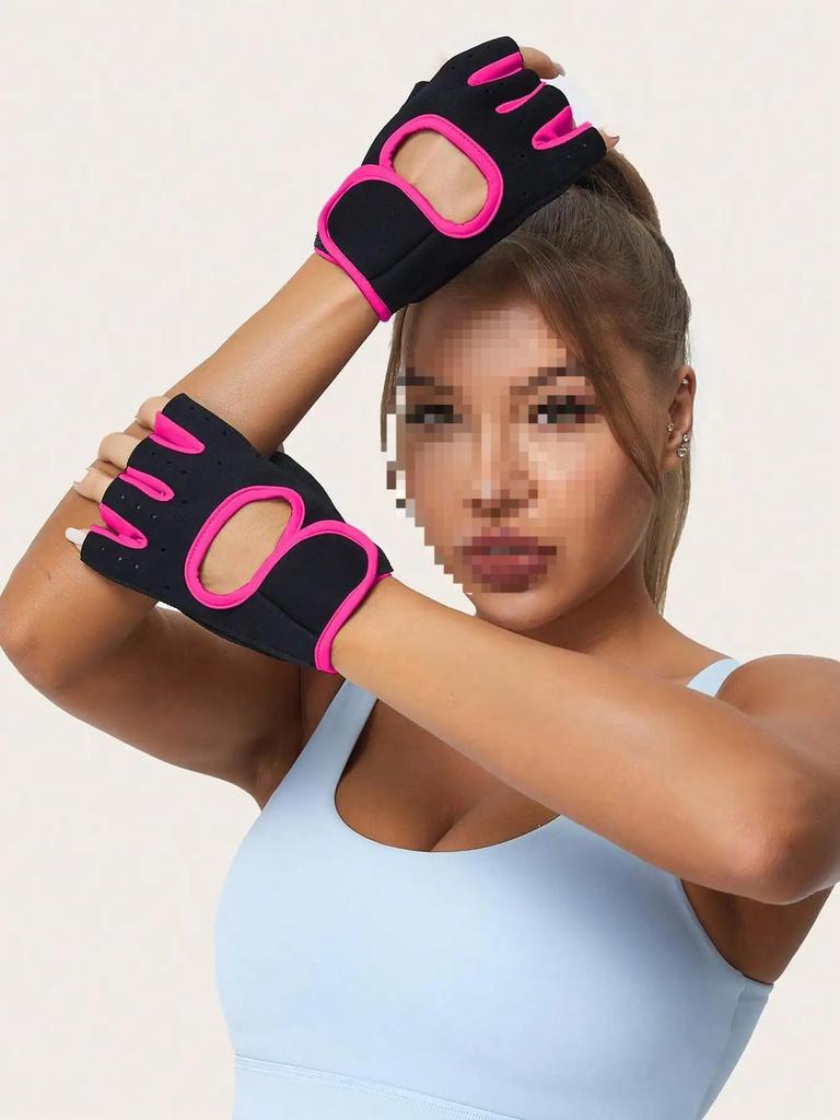 1 Pair of Fitness Breathable Exercise Men and Women Training Horizontal Bar Cycling Half Finger Wrist Guard Anti Slip Gloves
