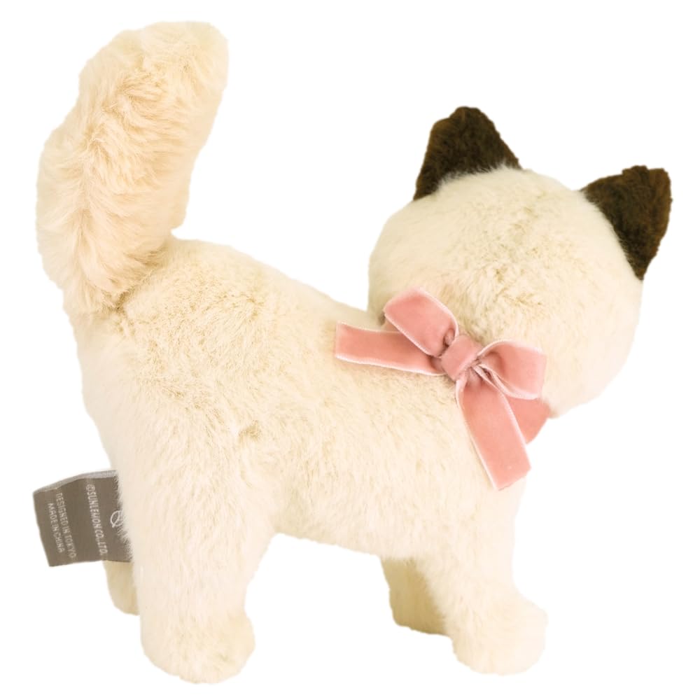 SunLemon Jolly Plush Cat, Turning Around, BE, 16 x 9 x 16 cm, Cute, Beige, JOLLY, Stylish Cat, P-9972