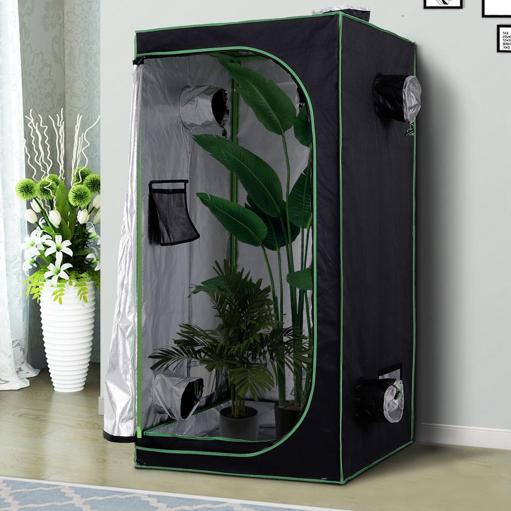 Hydroponic Grow Tent in 600D Oxford with 5 Adjustable Air Vents and Window, Hydroponic Greenhouse for Cultivation with Cable Hole, 80x80x160 cm