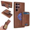 For Samsung Galaxy S22 Ultra 5G Magnetic Case BETOPNICE RFID Blocking Leather Phone Back Cover with Detachable Card Bag