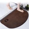 Luxurious Semi-Circular Memory Foam Bath Mat, Ultra Absorbent Bathroom Mat Anti-Slip Toilet Rug
