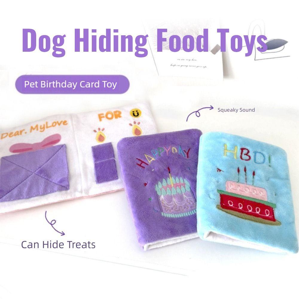 Interactive Dog Hiding Food Toys Book Cartoon Squeaky Plush Dog Toys  Relieve Boredom