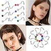 Curved Stainless Steel Rhinestone Nose Studs, L-Shaped Piercing Jewelry, 10-Pack