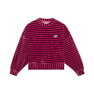 Downtown Eco Series Striped Long Sleeve Pullover Sports Sweatshirt Women Sweatshirt Purple Red 537632-45