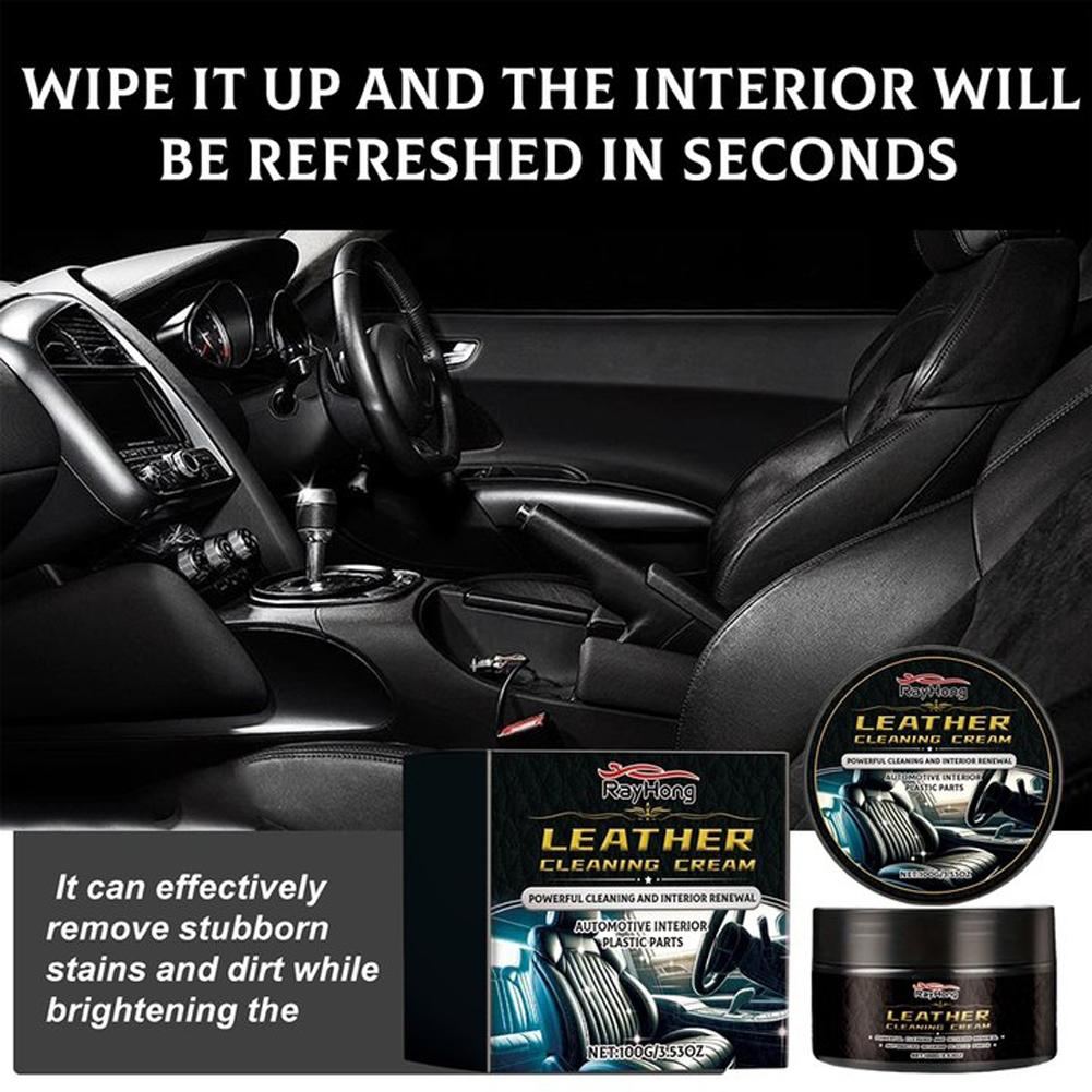 100g Leather Cleaning Cream Car Seats Polishing Nourishment Care Car Leather Refresher for Leather Pant Bag Shoes Furniture