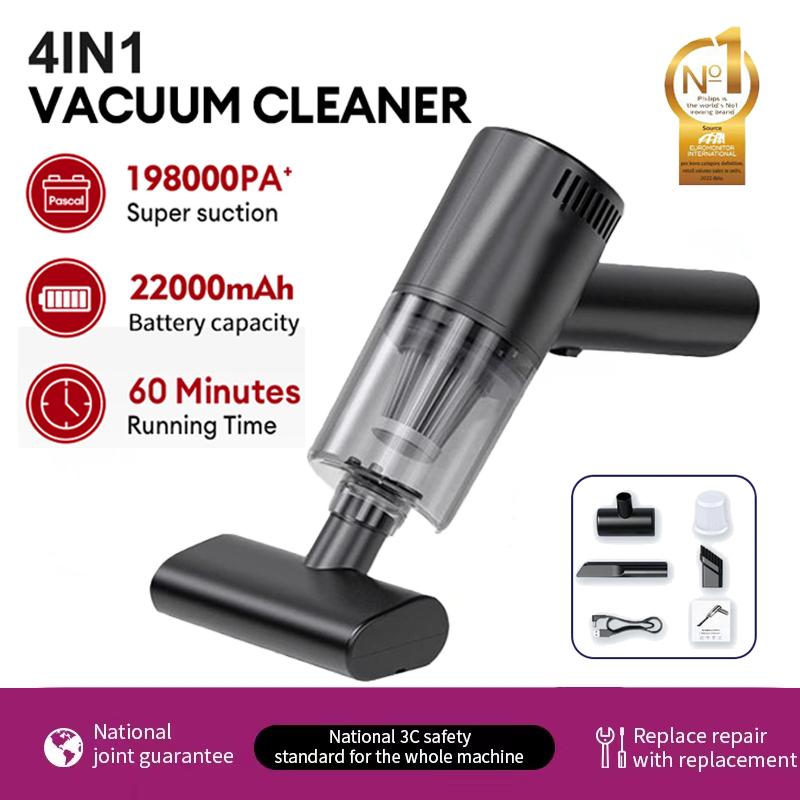 4 IN1 Vacuum cleaner 250000pa strong suction 120w high power wet and dry handheld replaceable filter element home office wireless charging mini filter element【5pcs】