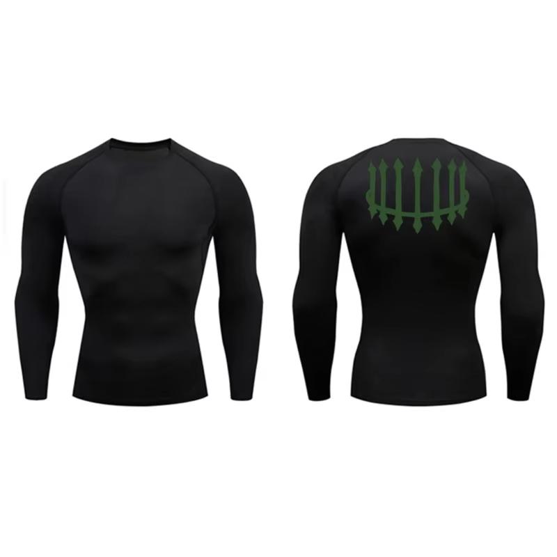 Graphic Print Men's Compression Shirt Quick Dry | Gym Workout Running Fitness Baselayer Top RL000483