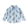 Boys Cotton Shirt 2025 Spring and Autumn New Children's Cute Printed Shirt Children's Long-sleeved Top Tide