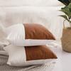 PU Leather Patch Worked Cushion Cover for Couch Bedroom Car 45*45cm Removable Washable Anti-Dust Stretch Cover