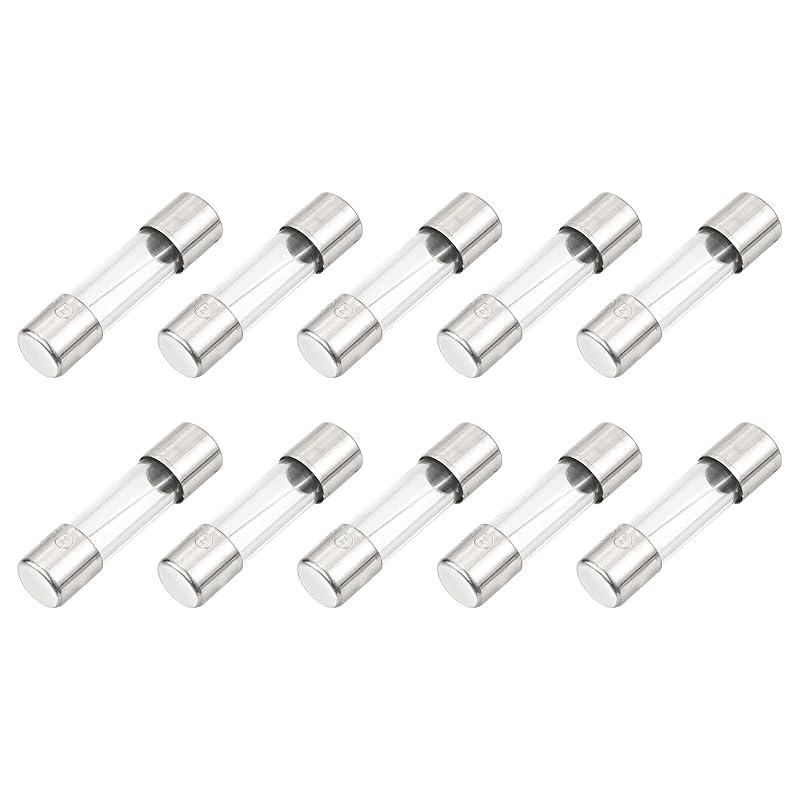 MECCANIXITY 10 Pcs Fast Blow Glass Fuse 5A 125V 5x20mm Glass Tube Fuses Fast-Acting Fuses for PCB Board Electronic Devices Home Appliances Light