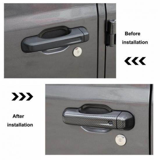 Carbon Fiber Door Handle Cover Trim Bezel For Jeep Wrangler JL 18-23 Accessories