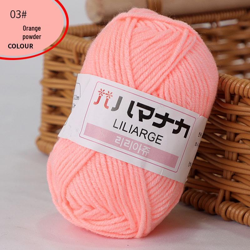 Korean Baby Milk Cotton Yarn: 4-Strand Crochet & Hand Knitting Yarn for Dolls, Infants, and Children.