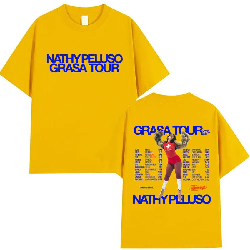 Nathy Peluso Grasa 2025 Tour Trendy Album Graphic T Shirt High Quality Tshirt Hipster Mens Women Cotton Summer Tshirt Fans Gift