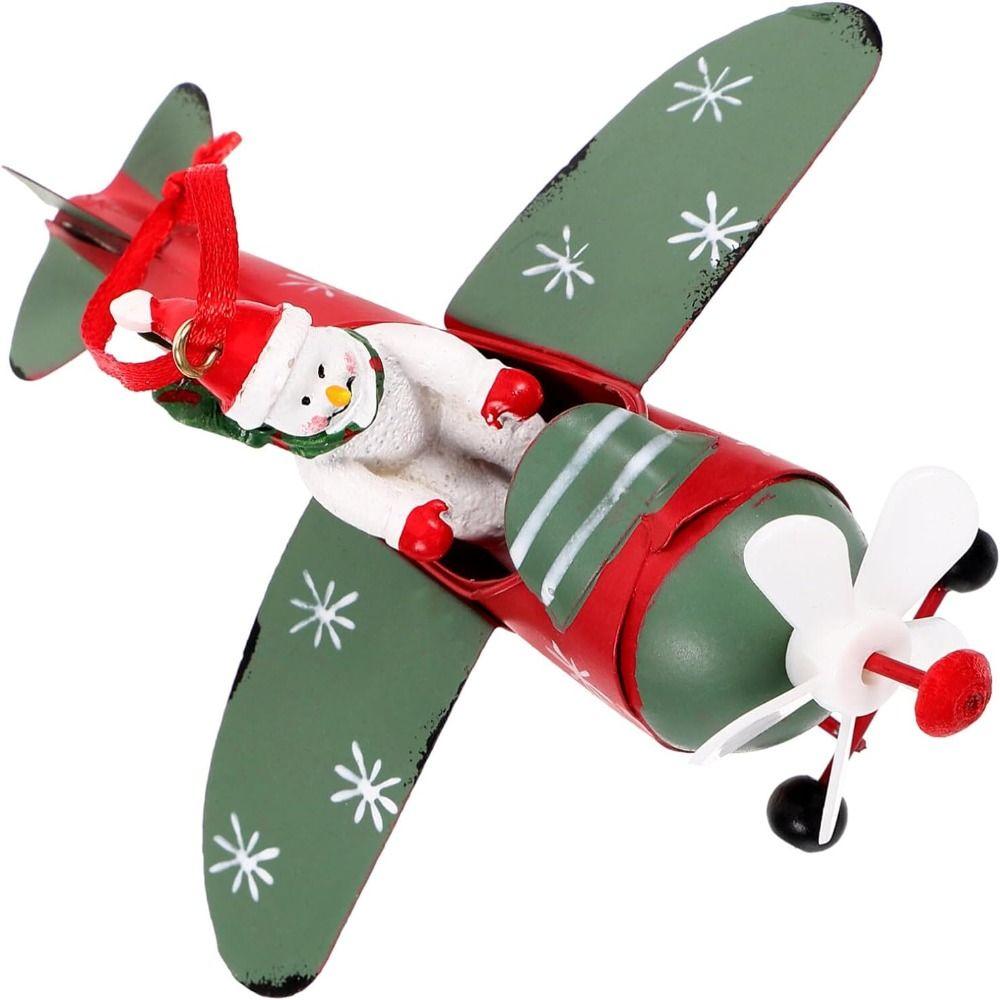 Antique Style Santa Airplane Model Santa Christmas Tree Hanging Ornaments  Desktop