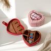 Jewelry Box Soft Velvet Organizer With Heart Shape Design For Girls Gift Travel Storage