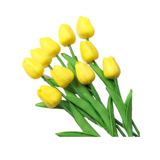 10 Pcs Artificial Tulip Flowers Faux PU Tulip Bouquet with Long Stem Real Touch Flower Arrangement for Wedding Table Centerpiece Mother's Day Spring