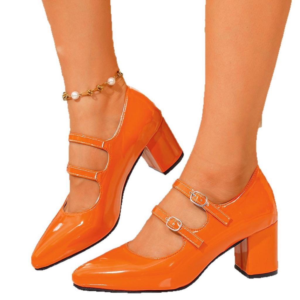 Scarpe Mary Jane Vintage da Donna Taglie Forti, Décolleté con Tacco Medio e Grosso