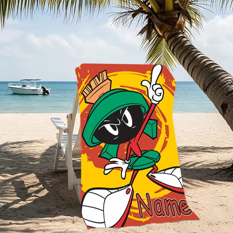 Customizable personalized beach towels Marvin the Martian themed designs.Suitable for the beach, yoga, sports;ideal as beach accessories