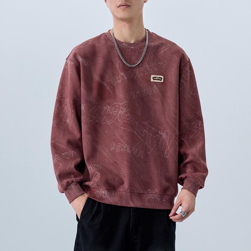 2024 Autumn Men’s Luxury Trendy Long Sleeve Round Neck Plus Size Hoodie