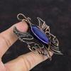 Faceted Blue Sapphire Pendant Copper Wire Wrapped Handmade Pendant Butterfly Pendant Gemstone Copper Jewelry Gift For Him Wire Wrap Jewelry