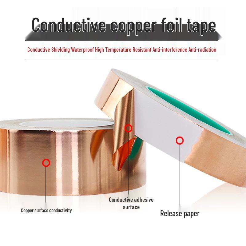 Electromagnetic Shielding Copper Foil Tape, Anti-interference, High-Temperature Resistant, Single/Double Conductive
