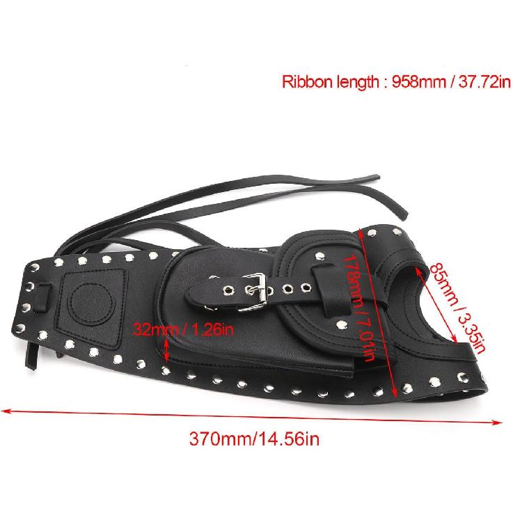 Fuel Tank Bag Black Motorcycle Artificial Leather Gas Tank Cover, Fuel Tank Pad for XLX1000, XL1200X, XLH883