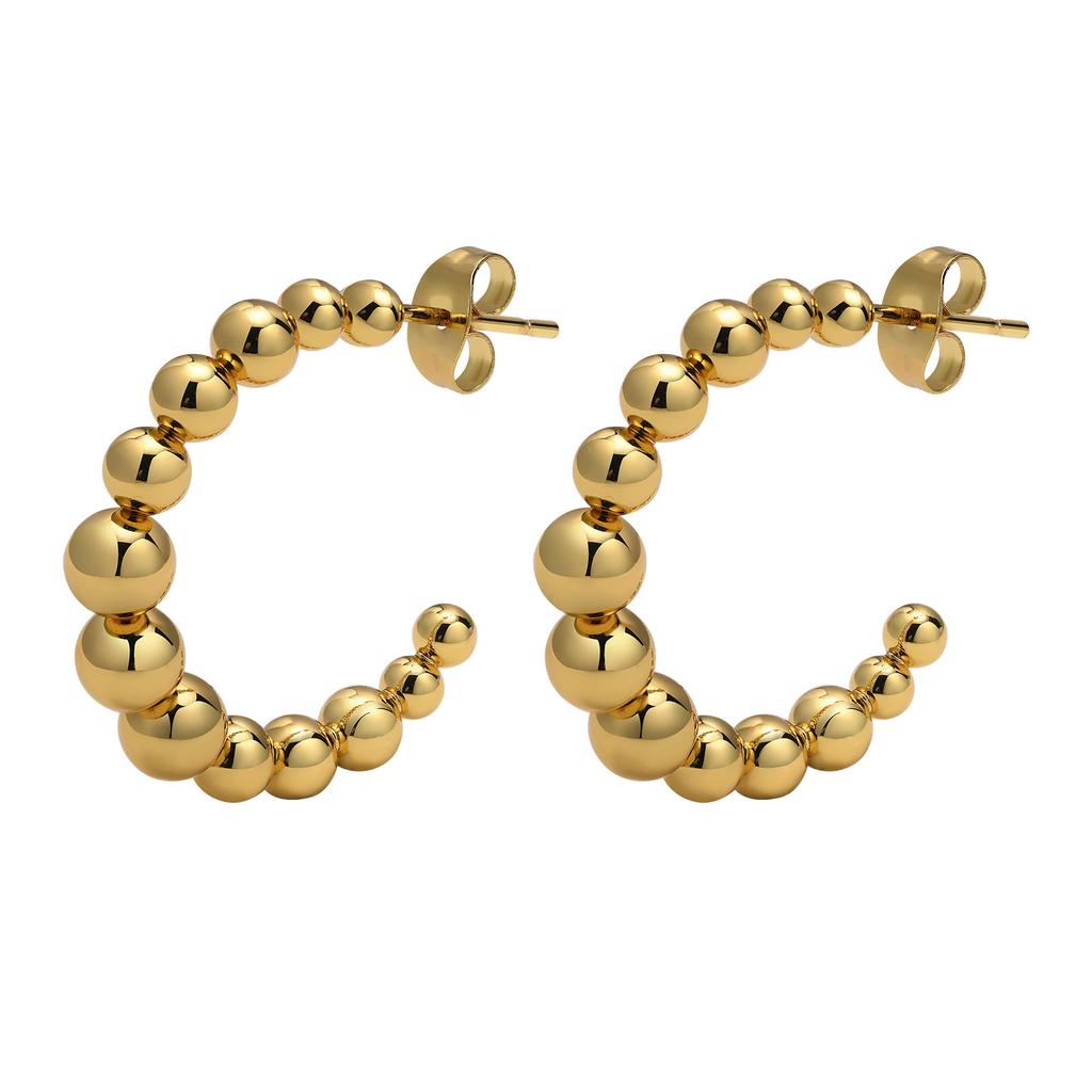 New Stainless Steel Gold Color Geometric Square Hoop Earrings for Women, Minimalist Chic Metal Ear Clip Gifts Trendy Jewelry