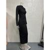 Spring Autumn New Women's Solid Color Bodycon Long Pencil Dress Elegant Slim Fit Casual Party Dress