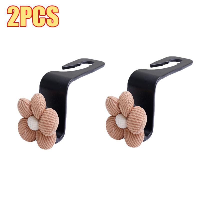 Multi-functional Car Seat Headrest Hooks Cute Floral Backrest Creative Storage Hooks Car Decor Auto Interior Accessories