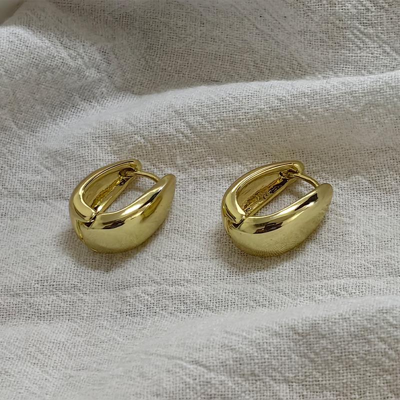 Fashion Simple Smooth Metal Hoop Earring Charm Women Trendy Vintage Party Accessories Gifts Handmade Jewelry