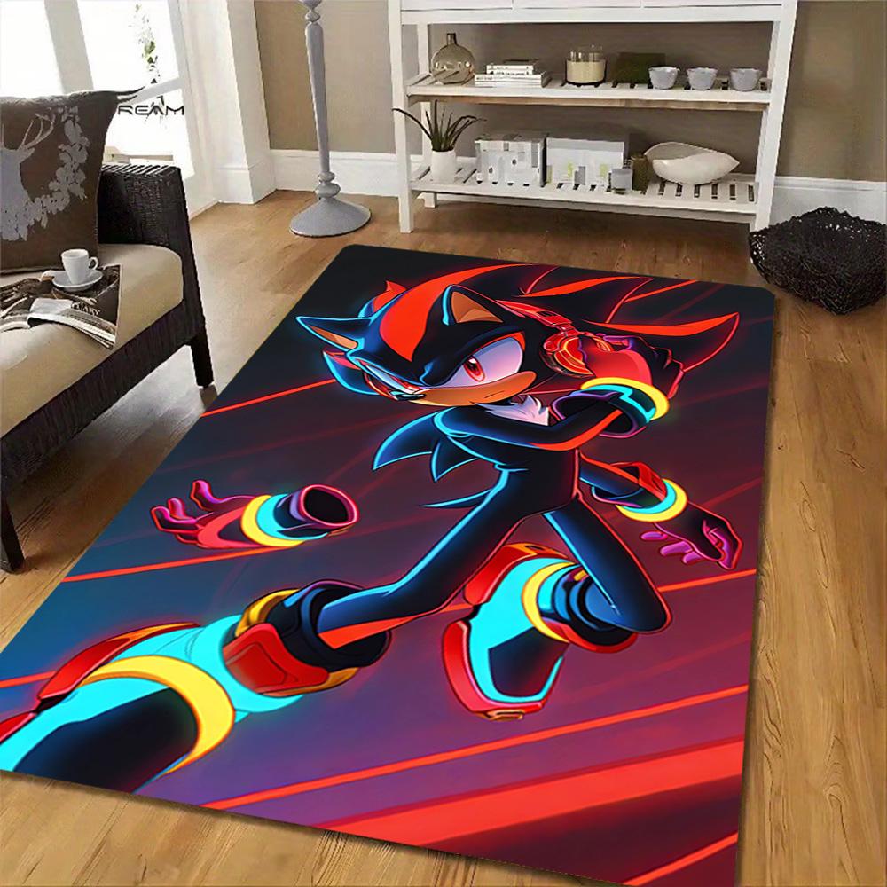 Sonic The Hedgehog Comic Book Decoration,Carpet,Living Room,Bedroom, Non-slip,Square rug