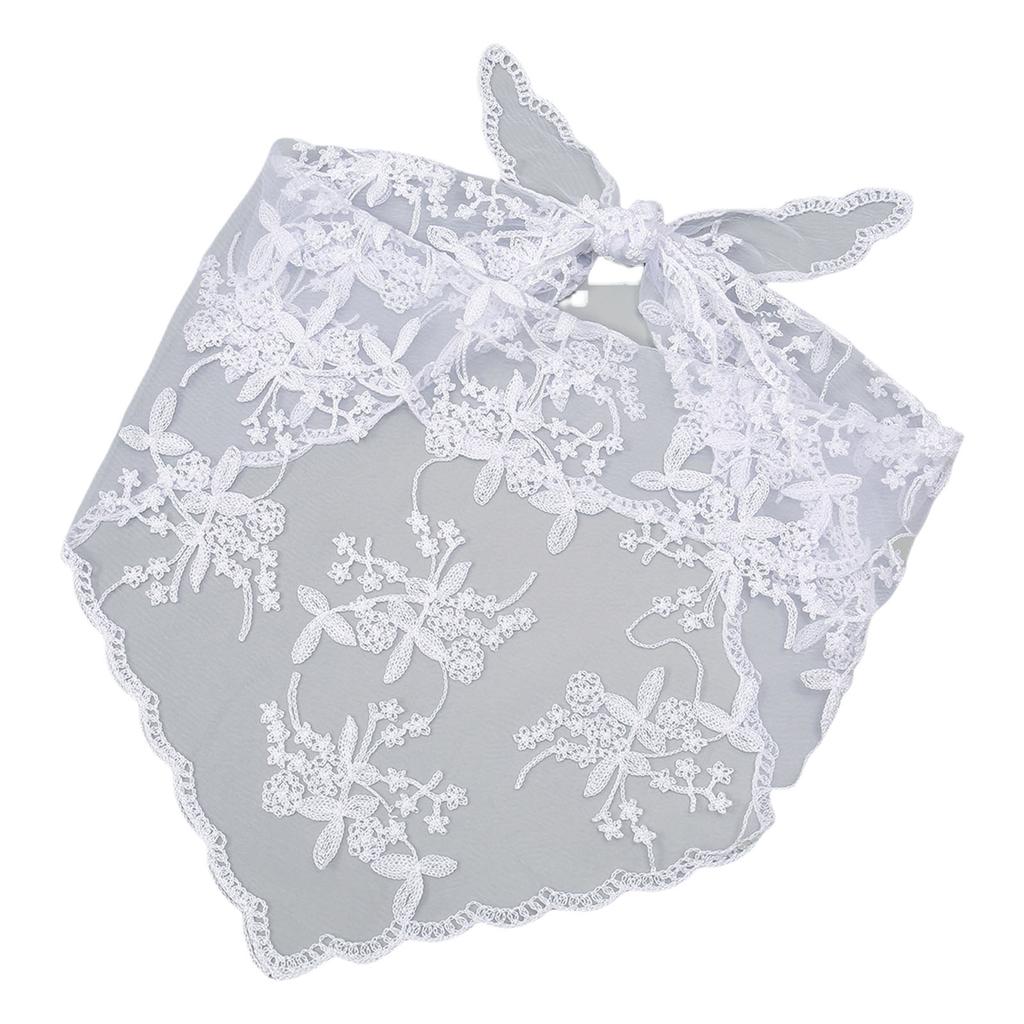 Lace Head Scarf for Women and Girls Hair Scarf Embroidered Lace Triangle Scarf Elegant Scarf Shawl Head Accessories