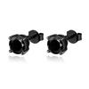 1 Carat Black Moissanite Stud Earrings - Unisex Hip-Hop Style, Round, S925 Silver, Gold Plated