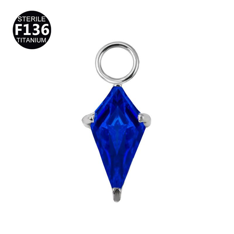 F136 Titanium Kite Cz Dangle Charm For Helix Cartilage Clicker Attachment Pendant Earlobe Piercing Jewelry