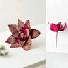 Flocking Artificial Christmas Flower Beautiful Xmas Tree Ornaments  New Year Decor