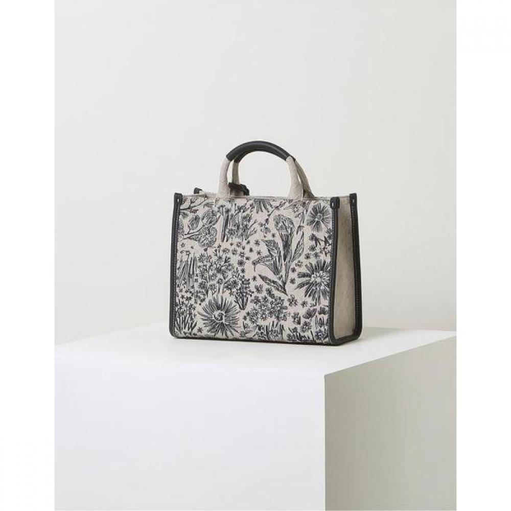 Daks Navy Flower Embroidery Jacquard Small Tote Bag Dcba2e654n2