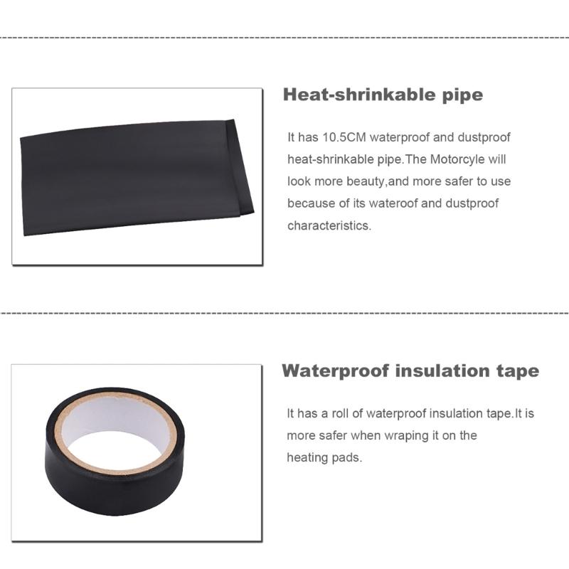 Motorcycle Heated Grips Handlebar Heating Film Warmer Kit for Motorcycle ATV