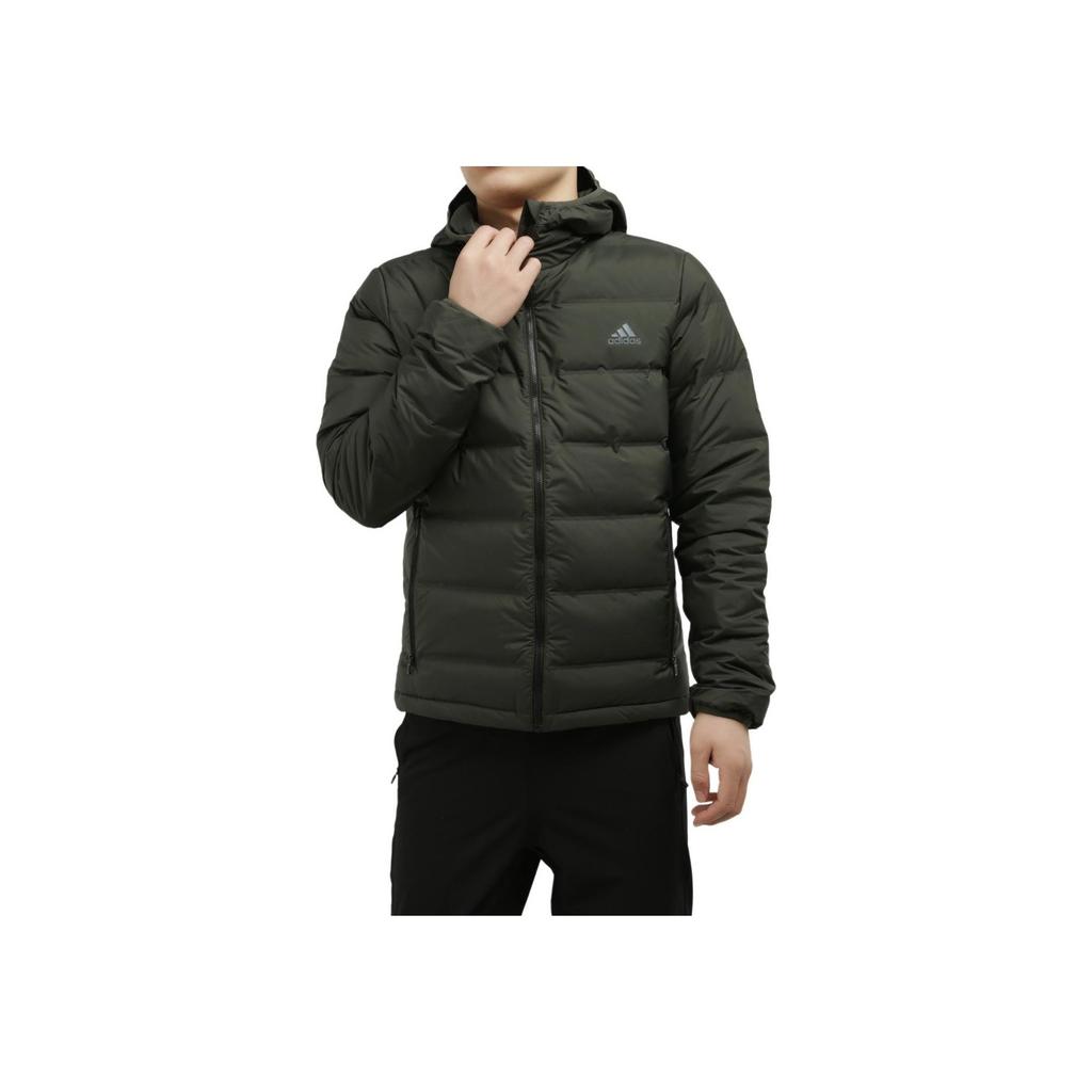 Adidas Helionic Hooded Down Jacket Men Jacket Green DZ1427