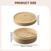 Bamboo Dumpling Steamer, Handmade, Round, Multi-purpose, with Lid for Cooking Seafood, Vegetables,
