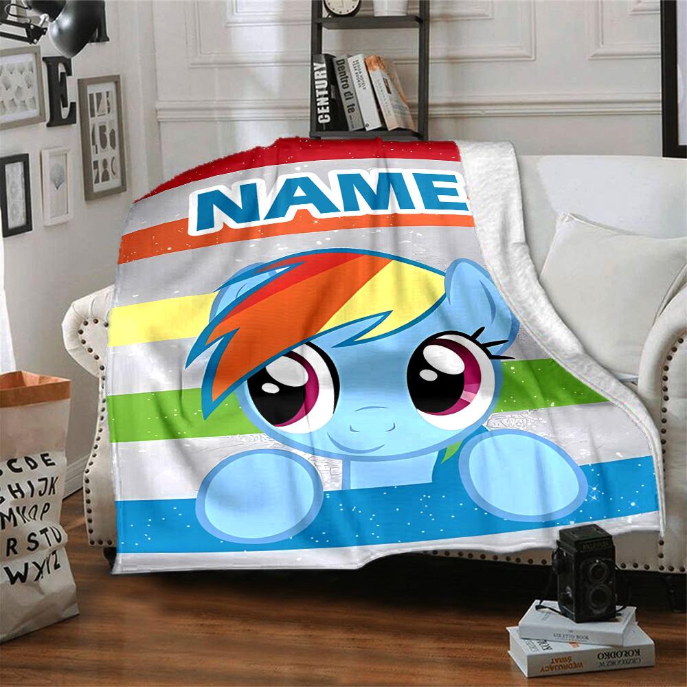 Customizable My Little Pony6 Throw Blanket – Personalized Name, All-Season Cozy Snug Blanket, Machine Washable, Personalized Blanket