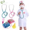 Simulazione lavoro medico infermiere Uniforme Bambini Camice Croce Costume di Halloween Cosplay Bambini Set Giocattoli per Bambini Festa di Fantasia compleanno